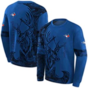 Personalized Toronto Blue Jays Deer Silhouette All Over Print Sweatshirt