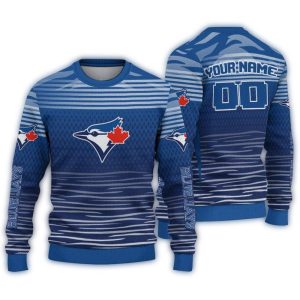 Personalized Toronto Blue Jays Diamond Mesh Ugly Sweater