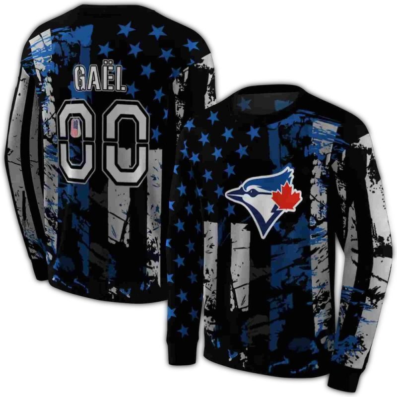 Personalized Toronto Blue Jays Distressed Flag AOP Sweatshirt 1