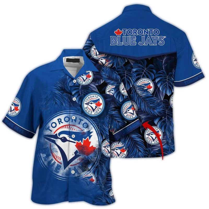 Personalized Toronto Blue Jays Floral Leafs Summer Hawaiian Shirt 1