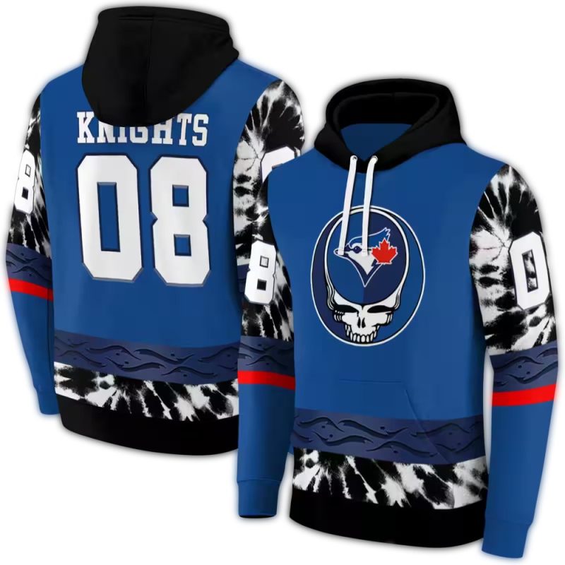 Personalized Toronto Blue Jays Grateful Vibes AOP Hoodie 1