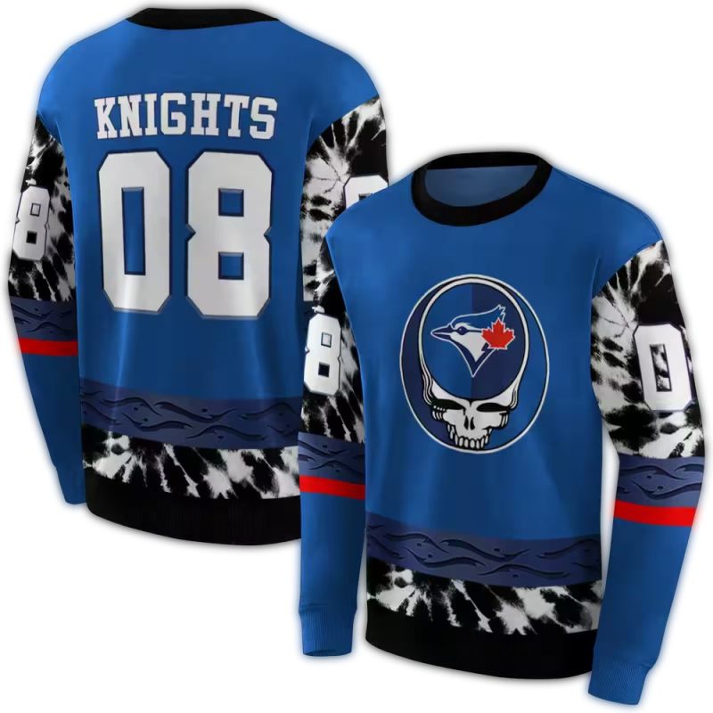 Personalized Toronto Blue Jays Grateful Vibes AOP Sweatshirt 1