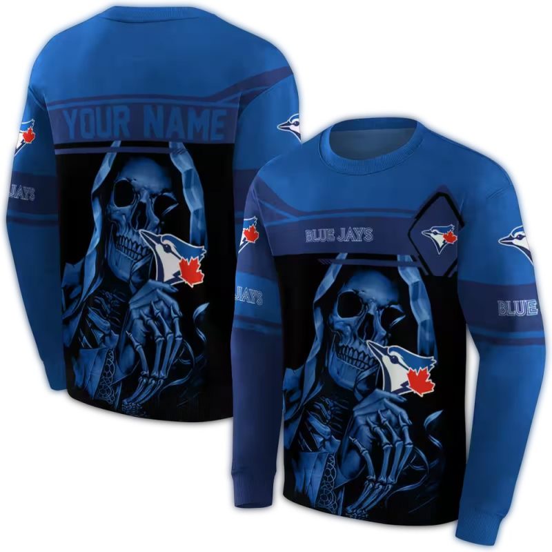 Personalized Toronto Blue Jays Grim Reaper AOP Sweatshirt 1