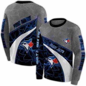 Personalized Toronto Blue Jays Hexagonal Mesh All Over Print Sweatshirt