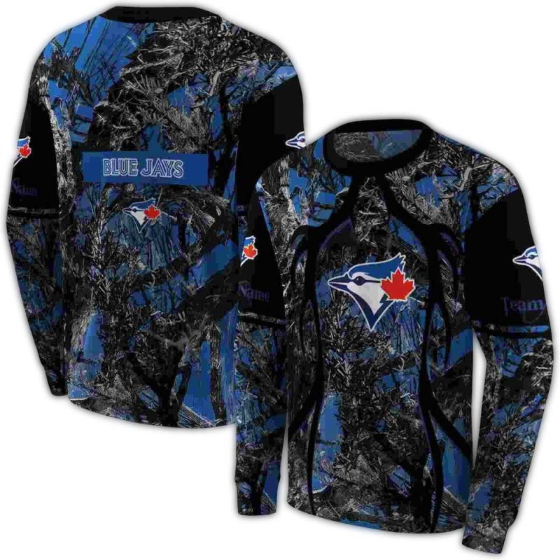 Personalized Toronto Blue Jays Hunting Theme AOP Sweatshirt 1