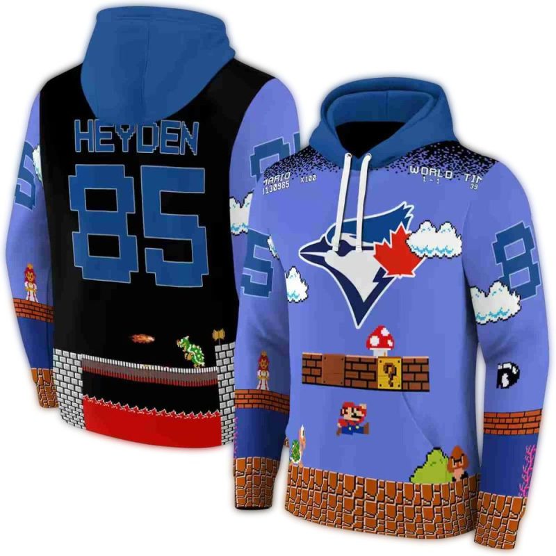 Personalized Toronto Blue Jays Mario AOP Hoodie 1
