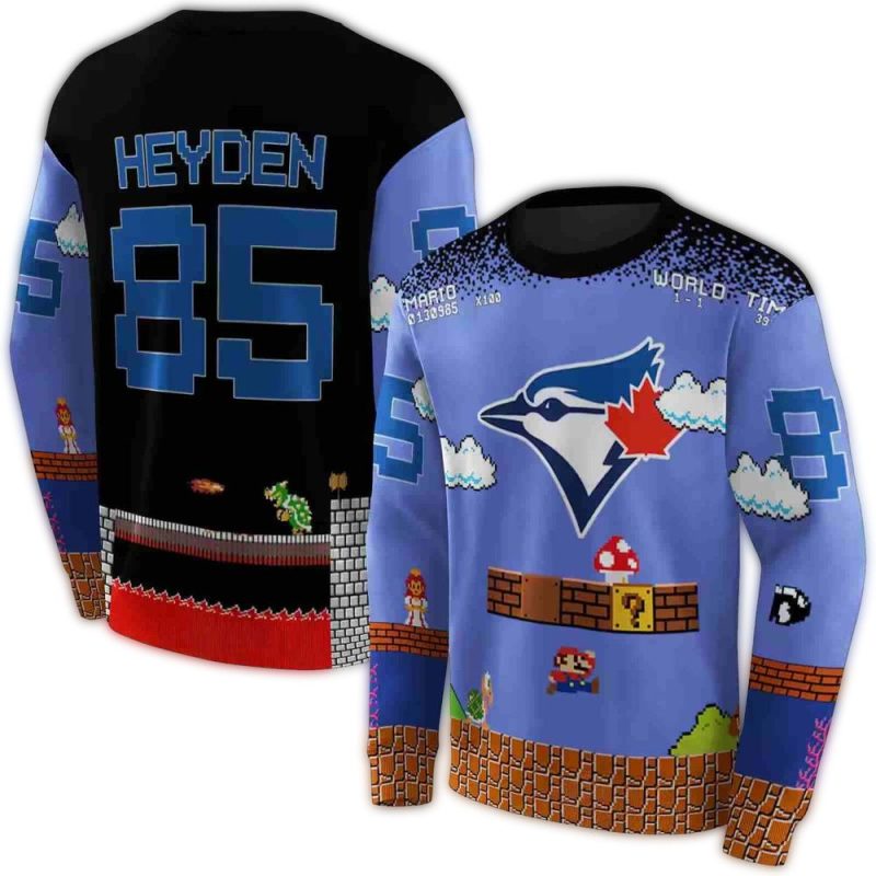 Personalized Toronto Blue Jays Mario AOP Sweatshirt 1
