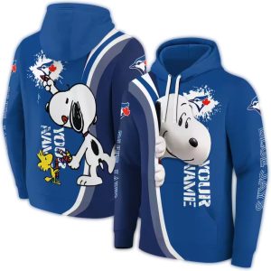 Custom Toronto Blue Jays Snoopy All Over Print Hoodie For Fans