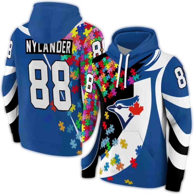 Personalized Toronto Blue Jays Puzzle Pieces AOP Hoodie 1