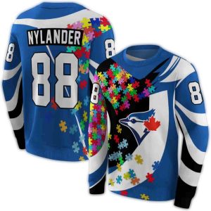 Personalized Toronto Blue Jays Puzzle Pieces All Over Print Sweatshirt
