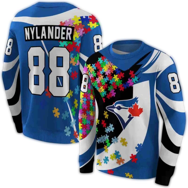 Personalized Toronto Blue Jays Puzzle Pieces AOP Sweatshirt 1