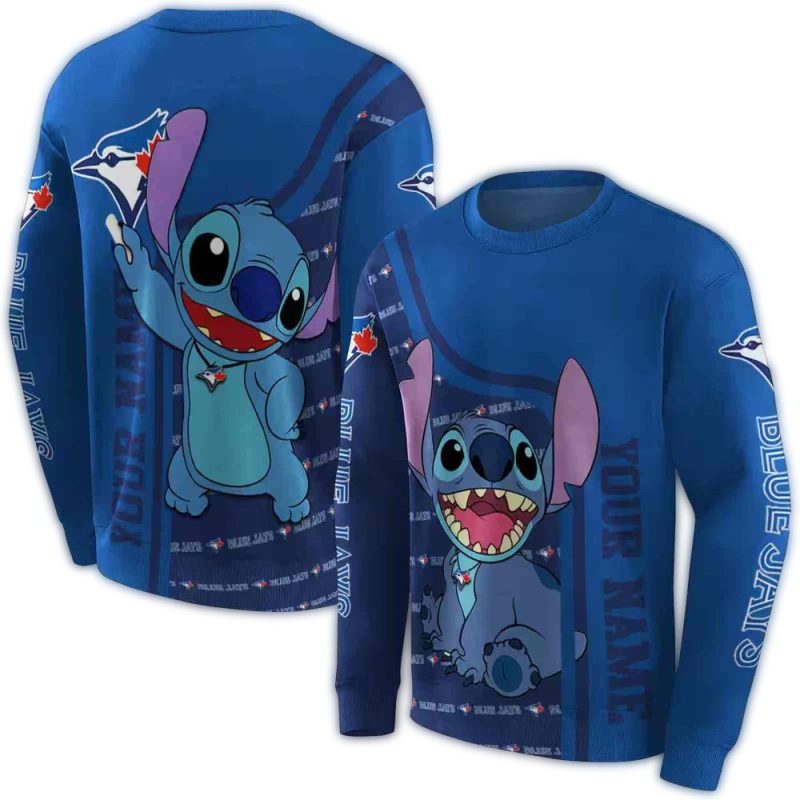 Personalized Toronto Blue Jays Stitch AOP Sweatshirt 1