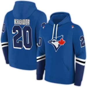 Customized Toronto Blue Jays Striped All-Over Print Hoodie For Fans