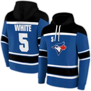 Personalized Toronto Blue Jays Striped Hoodie - All Over Print Design