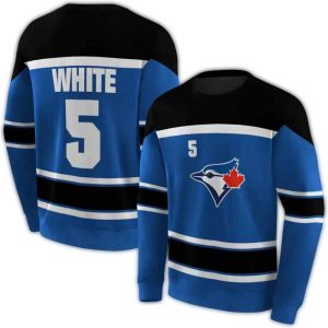 Personalized Toronto Blue Jays Striped Pattern All Over Print Sweatshirt