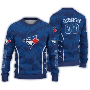 Personalized Toronto Blue Jays Swirl Flow Ugly Sweater