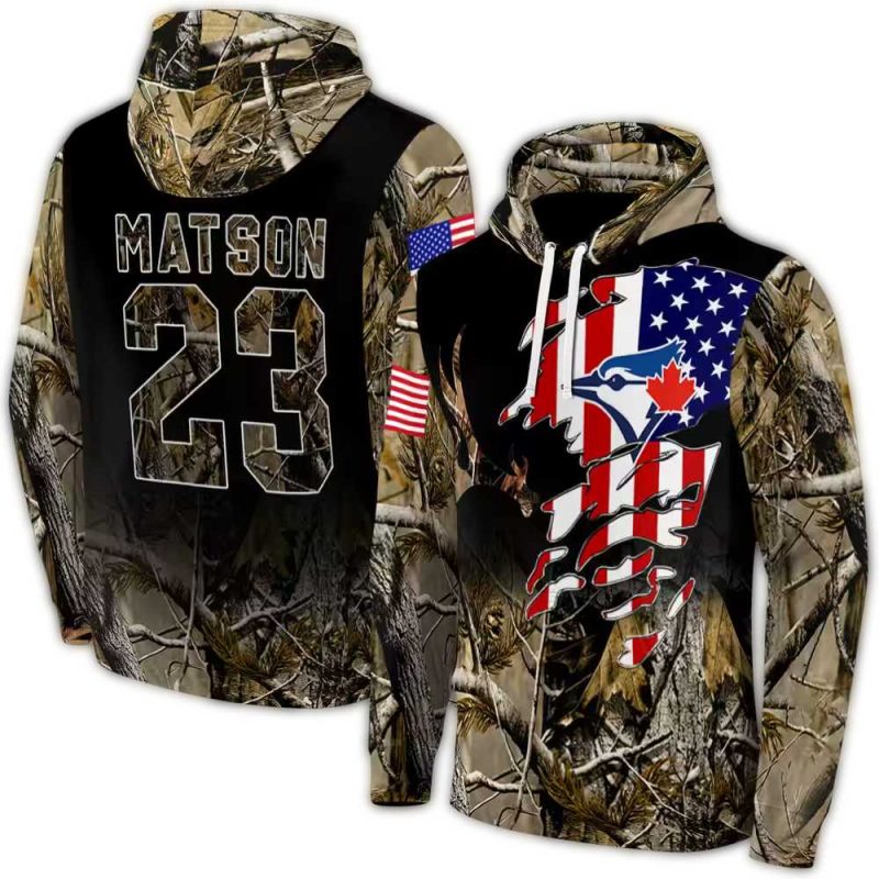 Personalized Toronto Blue Jays Tree Camo AOP Hoodie 1