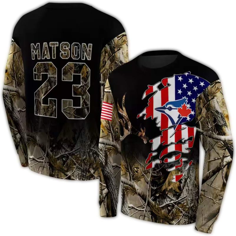 Personalized Toronto Blue Jays Tree Camo AOP Sweatshirt 1