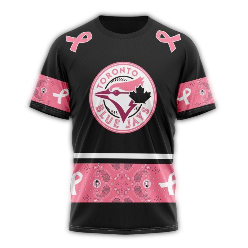 Personalized Toronto Blue Jays We Wear Pink Breast Cancer AOP T Shirt 1