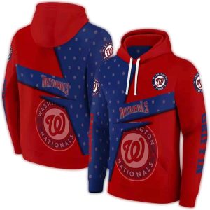 Custom Washington Nationals Abstract Pattern All-Over Print Hoodie