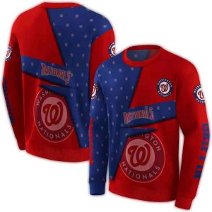 Custom Washington Nationals Abstract Design All-Over Print Sweatshirt