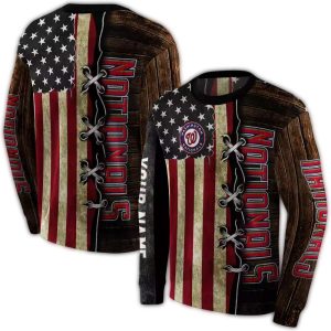 Custom Washington Nationals American Pride All-Over Print Sweatshirt