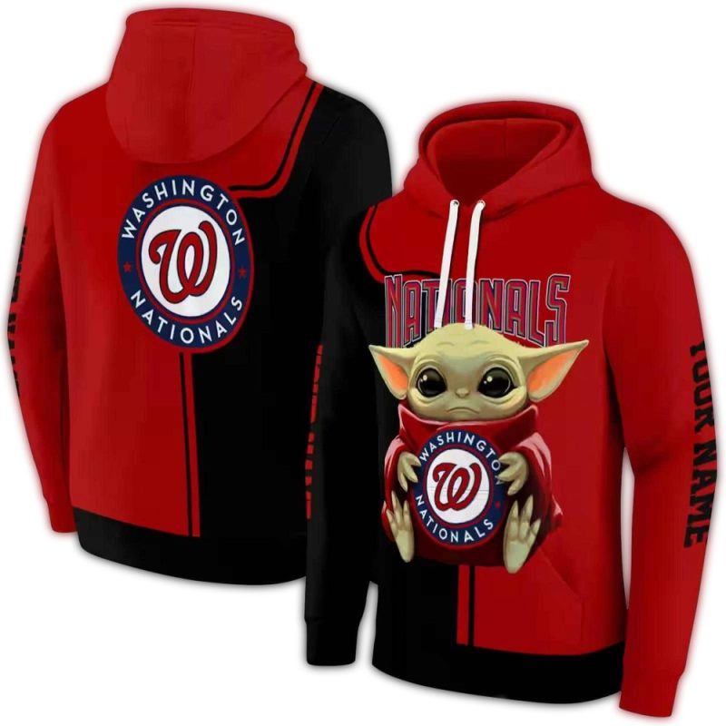 Personalized Washington Nationals Baby Yoda All over Print Hoodie 1