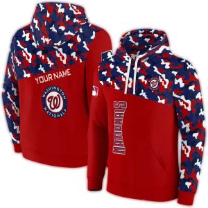 Custom Washington Nationals Camo All-Over Print Hoodie For Fans