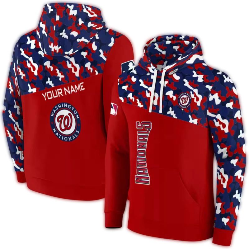 Personalized Washington Nationals Camo Pattern All over Print Hoodie 1