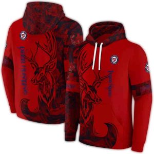 Custom Washington Nationals Deer Silhouette All-Over Print Hoodie