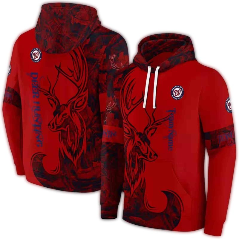 Personalized Washington Nationals Deer Silhouette All over Print Hoodie 1