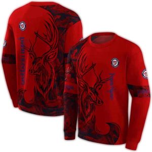 Custom Washington Nationals Deer Silhouette All-Over Print Sweatshirt