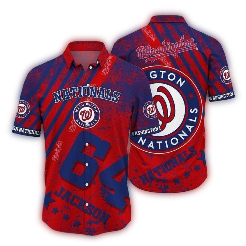 Personalized Washington Nationals Distress Star Hawaiian Shirt 1