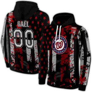 Custom Washington Nationals Distressed Flag All-Over Print Hoodie