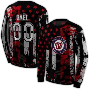 Custom Washington Nationals Distressed Flag All-Over Print Sweatshirt