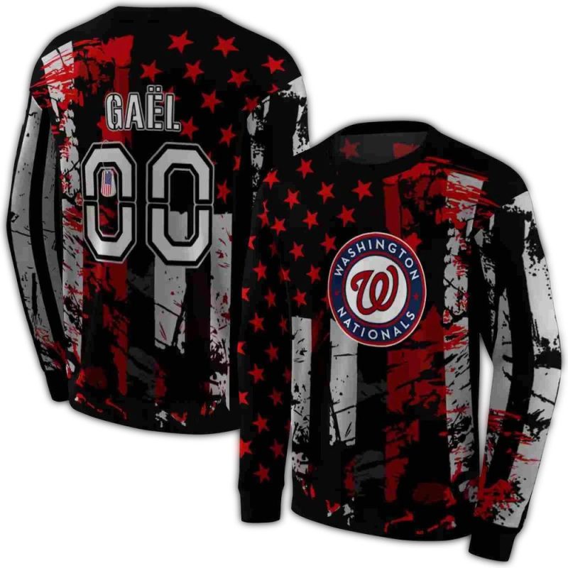 Personalized Washington Nationals Distressed Flag All over Print Sweatshirt 1