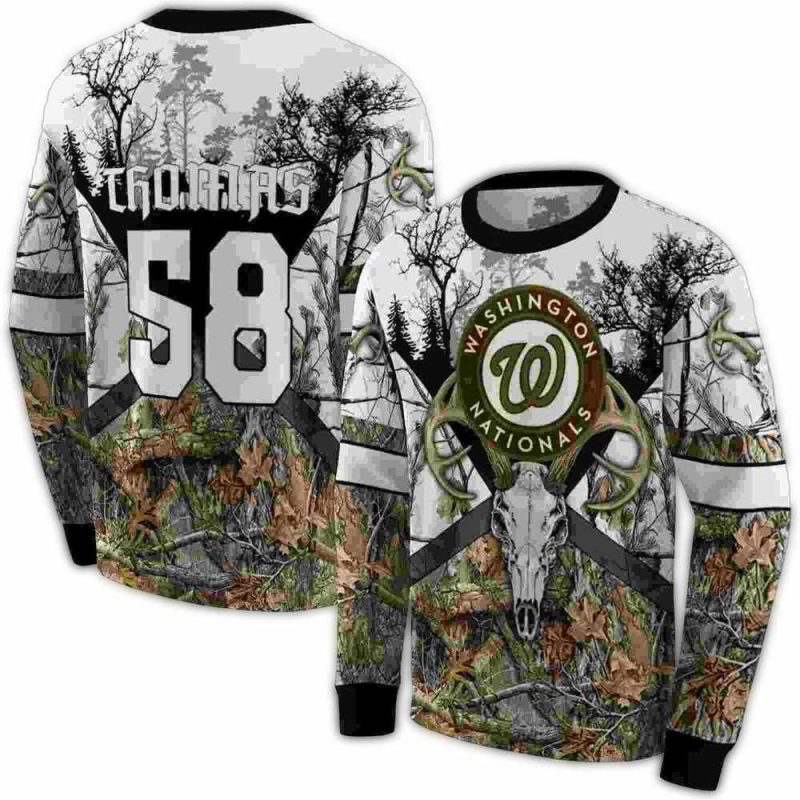 Personalized Washington Nationals Forest Silhouette All over Print Sweatshirt 1