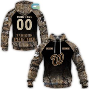 Custom Washington Nationals Camouflage All-Over Print Hoodie For Fans