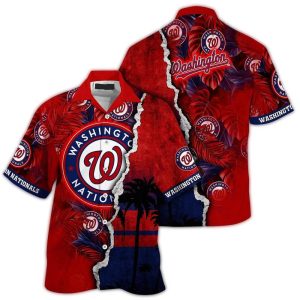 Custom Washington Nationals Coconut Leaf Hawaiian Shirt For Fans
