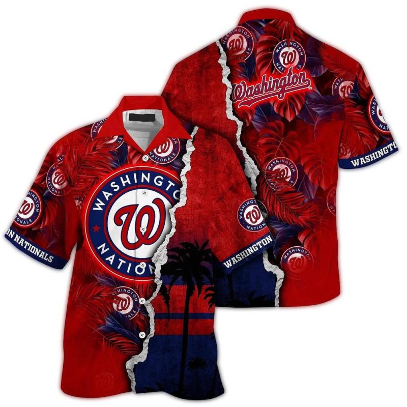 Personalized Washington Nationals Leafs and Coconut Scratch Hawaiian Shirt 1