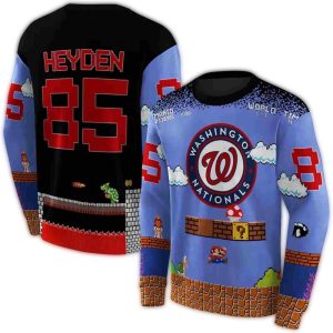 Custom Washington Nationals Mario All-Over Print Sweatshirt For Fans