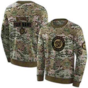 Custom Washington Nationals Military All-Over Print Sweatshirt