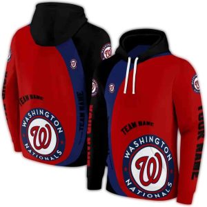 Custom Washington Nationals Minimalist All-Over Print Hoodie For Fans