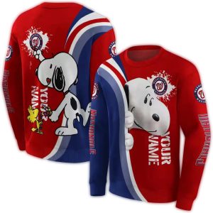 Personalized Snoopy All-Over Print Washington Nationals Sweatshirt