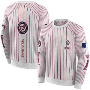 Custom Washington Nationals Pinstripe All-Over Print Sweatshirt