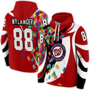 Custom Washington Nationals All-Over Print Hoodie - Personalized Design