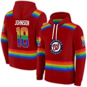 Custom Washington Nationals Rainbow Stripes All-Over Print Sweatshirt