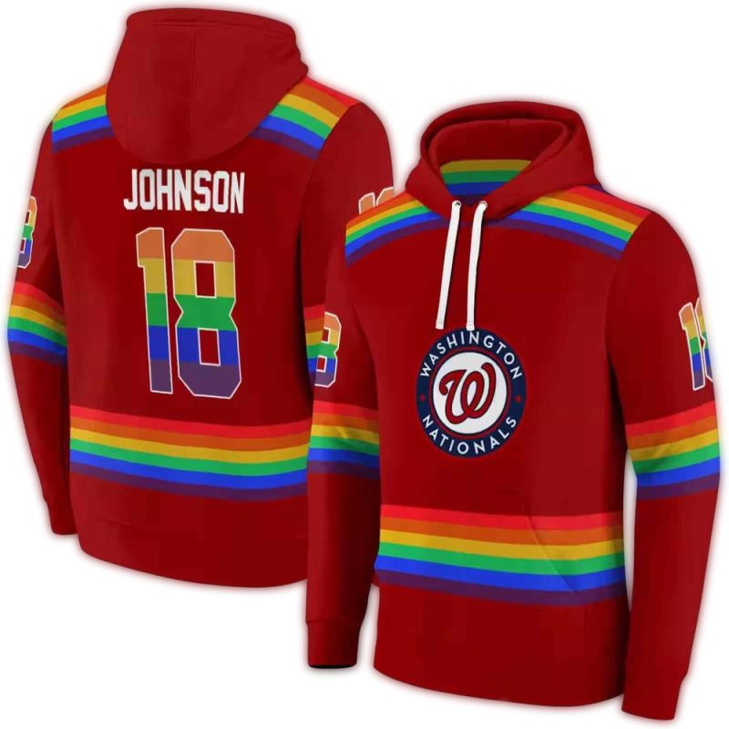 Personalized Washington Nationals Rainbow Stripes All over Print Sweatshirt 1