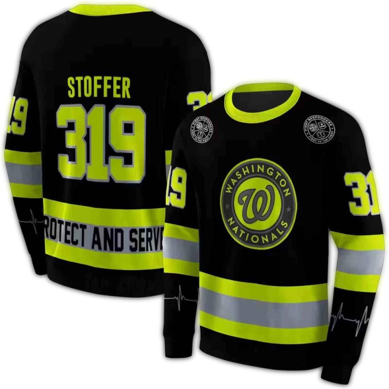 Personalized Washington Nationals Safety Motif All over Print Sweatshirt 1