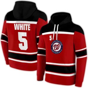 Custom Washington Nationals Striped All-Over Print Hoodie For Fans